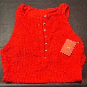 ANDIE - The Malibu One Piece Long Torso - Fire Red - Large